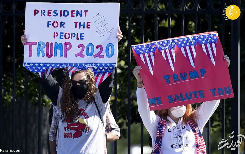 گزارش تصویری دعا برای بهبودی حال دونالد ترامپ